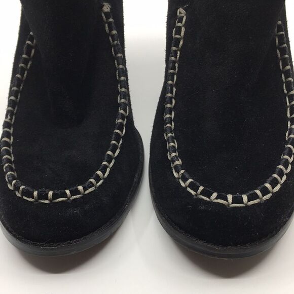 B MAKOWSKY Heeled Black Suede Loafers Sz 11 **slightly flawed** - Picture 12 of 16